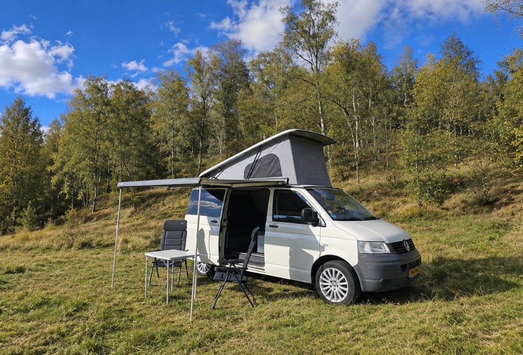 Volkswagen buscamper  T5 slaaphefdak 5 zitplaats 4 slaapplaa, Chemisch toilet, Volkswagen, Particulier, 4 tot 5 meter