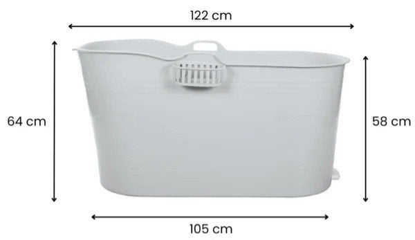 Hellobath Bademmer (Bathbucket) XL - 122 cm - Wit, Ophalen, Wit