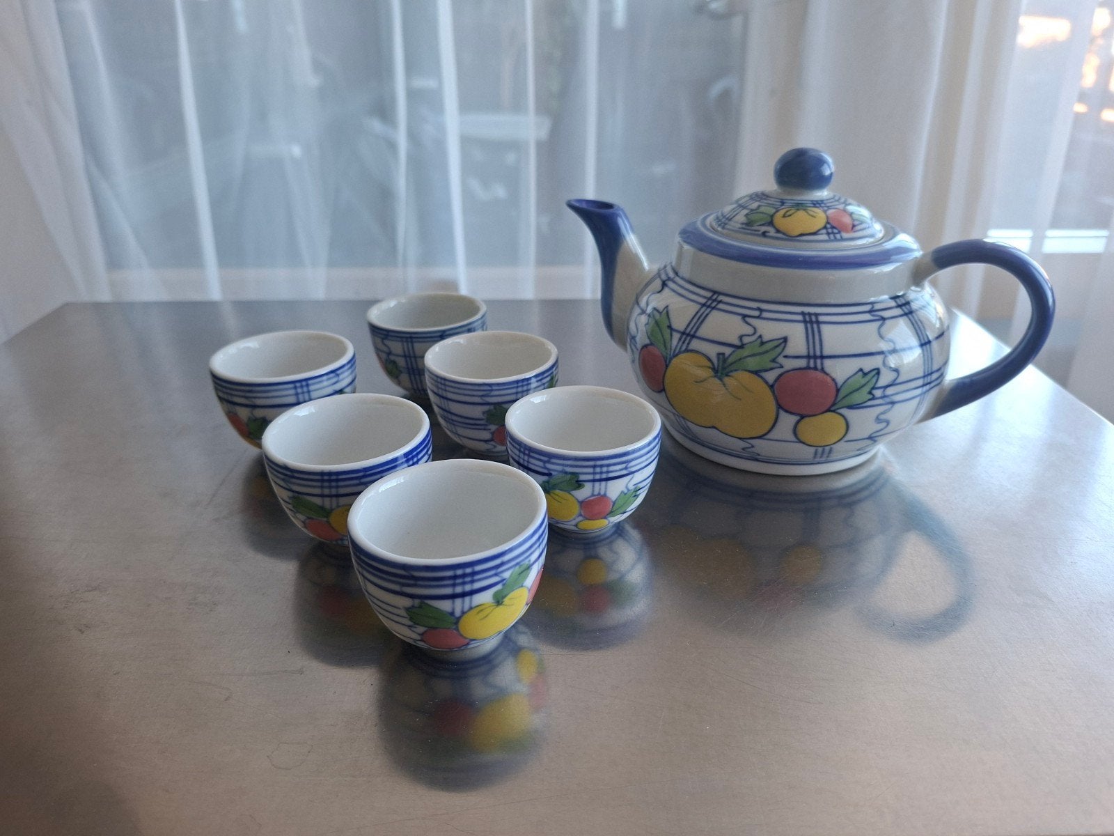 Nieuwe Keramieken Theepot met 6 Kopjes, Antiek en Kunst, Ophalen