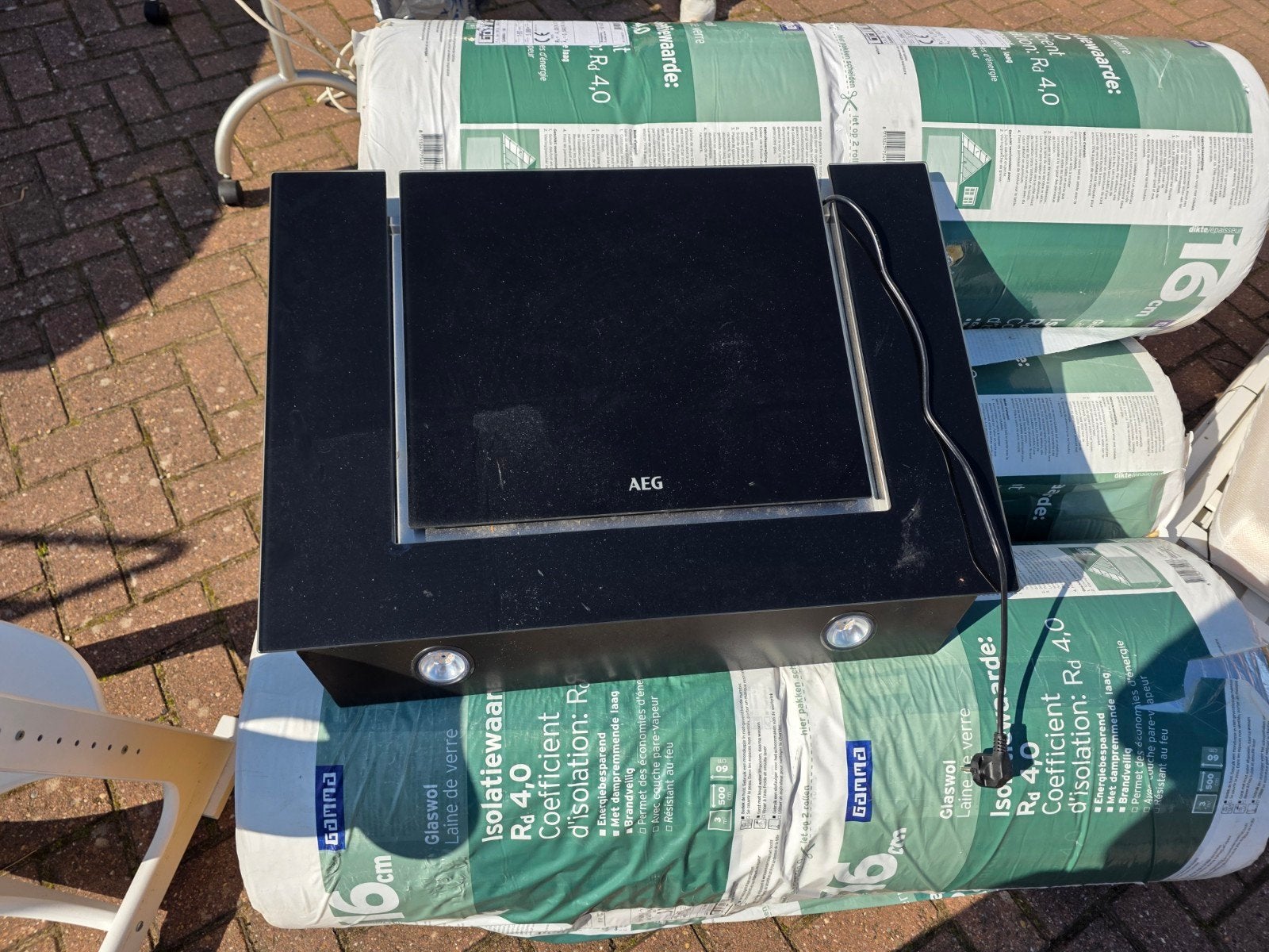 AEG DVB4850B afzuigkap 80cm - Zo goed als nieuw, Witgoed en Apparatuur, Afzuigkappen, Ophalen, Wandschouwkap, Zo goed als nieuw