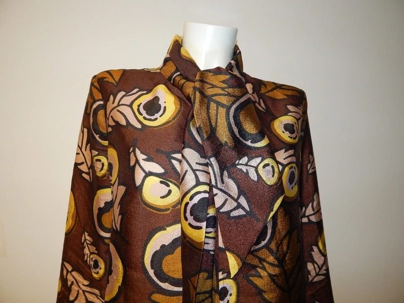 Baum und Pferdgarten blouse print glans strik hals Als Nieuw, Maat 38/40 (M), Bruin, Verzenden, Baum und Pferdgarten