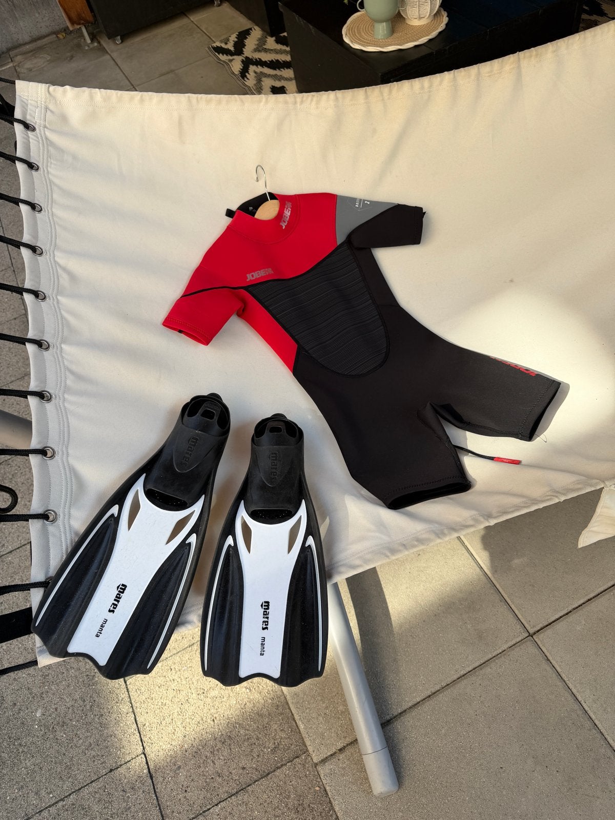 Jobe Boston Shorty 2MM duikpak & Mares vliezen (maat 34-35), Ophalen, Zo goed als nieuw, Duikpak