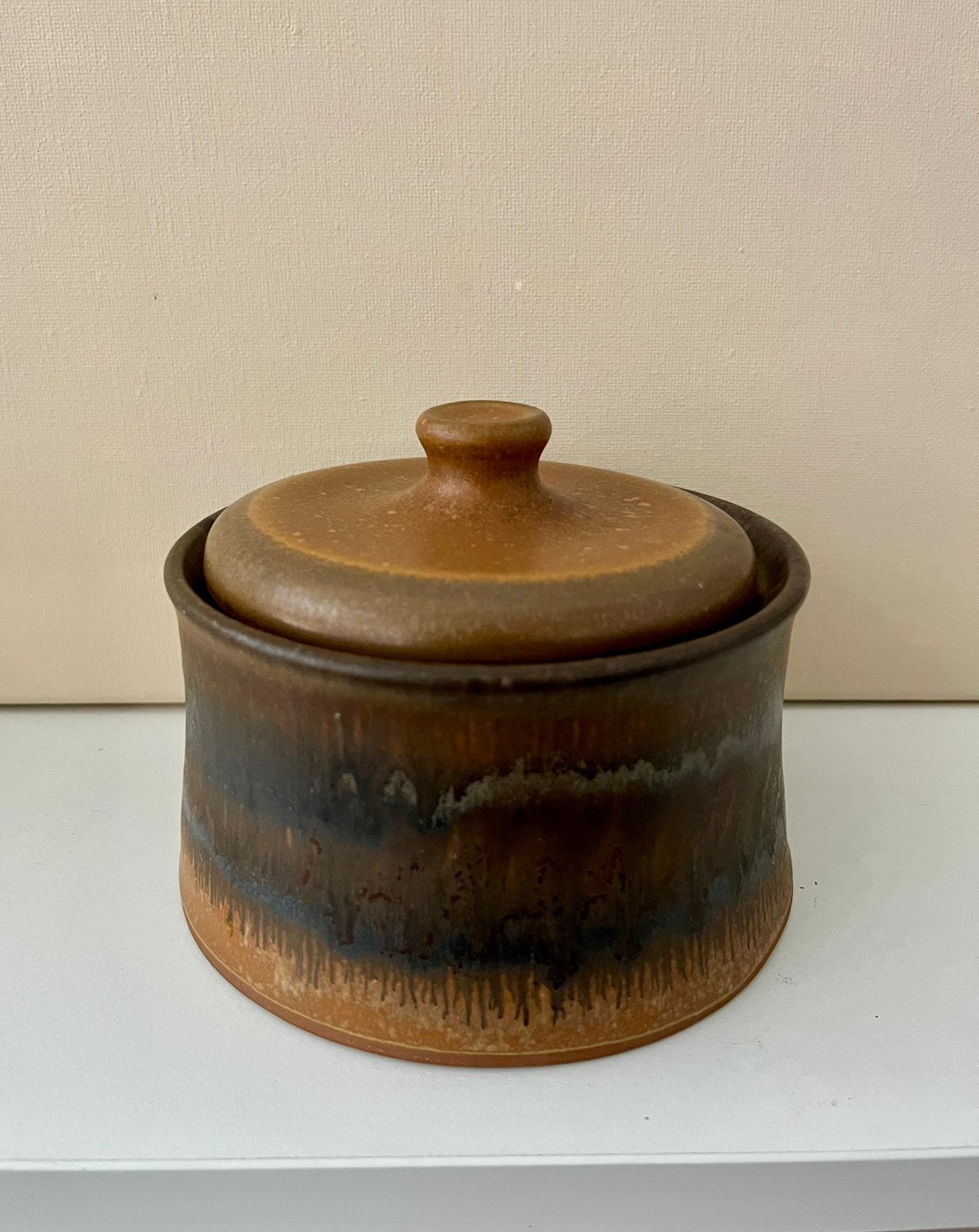 Vintage pot met deksel fatlava, Ophalen of Verzenden