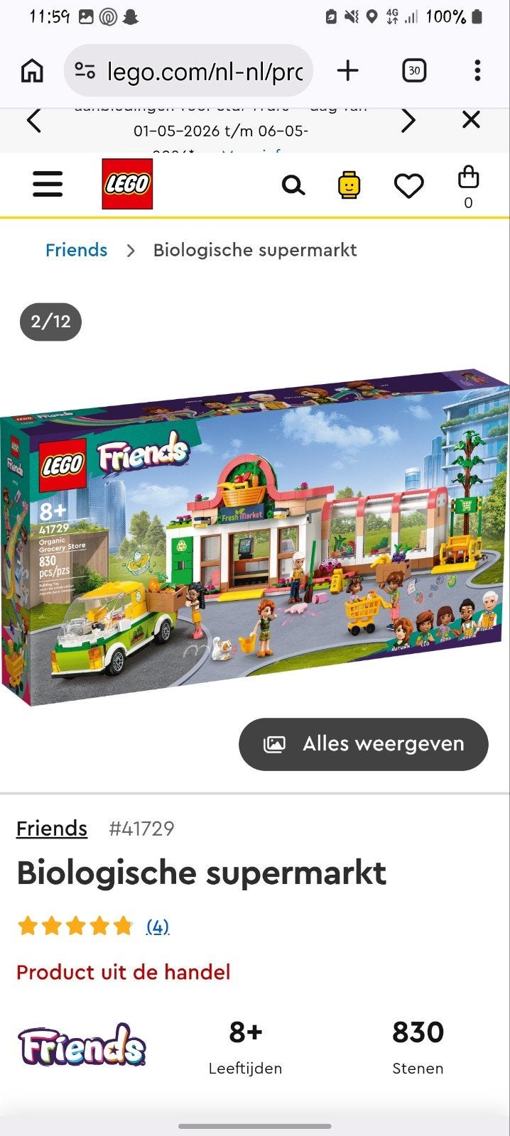 LEGO Friends 41729 Biologische supermarkt, Kinderen en Baby's, Ophalen, Lego, Compleet, Friends
