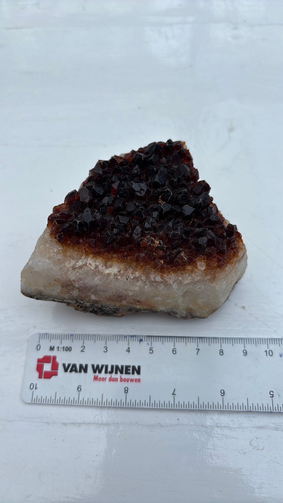 Citrien cluster (gebrande amethist), Verzamelen, Mineralen en Fossielen, Ophalen of Verzenden