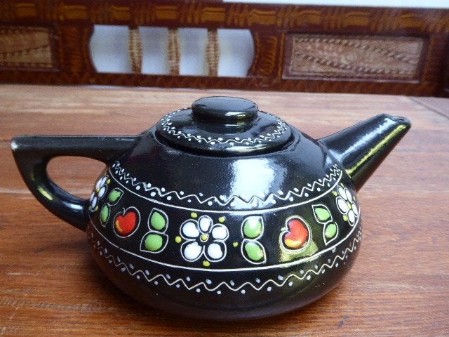 Vintage keramiek theepot, mooi gedecoreerd., Antiek en Kunst, Ophalen of Verzenden