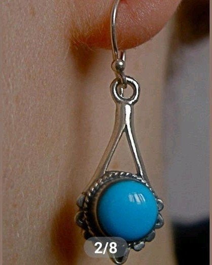 turquoise oorbellen, Ophalen of Verzenden, Nieuw, Blauw, Zilver