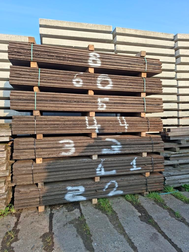 Azobé damwand | hardhouten beschoeiing | hardhouten planken, Tuin en Terras, Palen, Balken en Planken, Gebruikt, Planken, Ophalen of Verzenden