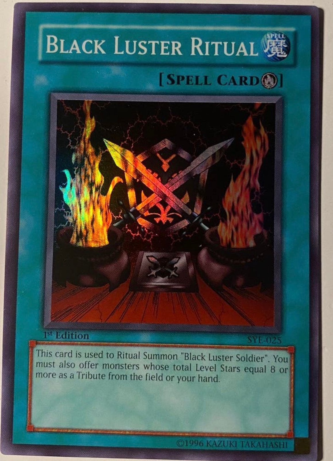 Yu-Gi-Oh! Black Luster Ritual SYE 1st Edition !, Ophalen of Verzenden, Zo goed als nieuw, Meerdere kaarten, Foil