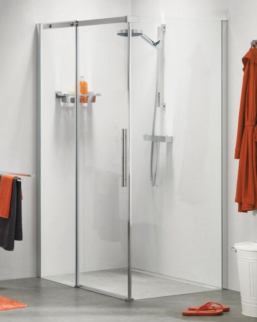 Splinternieuwe Douche Cabine met schuifdeur en Zijwand, Doe-het-zelf en Verbouw, Sanitair, Nieuw, Douche, Chroom, Glas, Ophalen