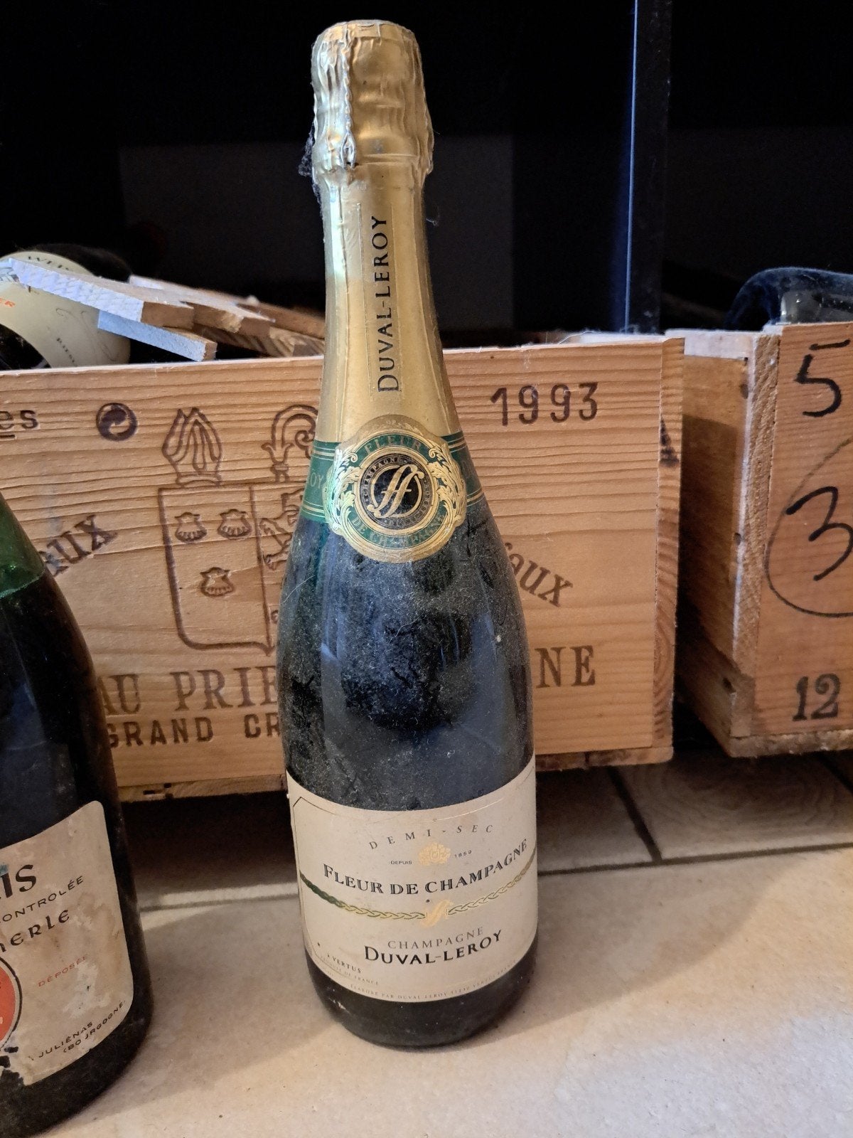 champagne Duval Leroy oude fles, Ophalen of Verzenden, Frankrijk, Champagne