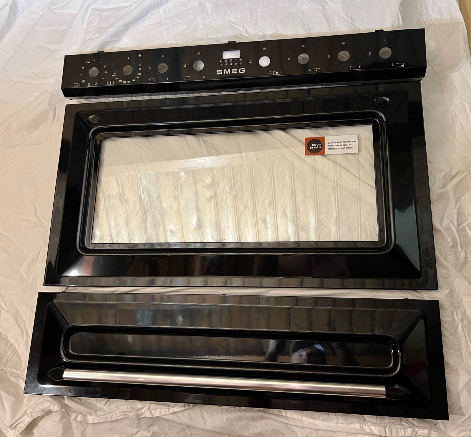 Smeg Oven Onderdelen - Deur en Bedieningspaneel zwart, Witgoed en Apparatuur, Ovens, Ophalen, Minder dan 45 cm, Gebruikt, Smeg
