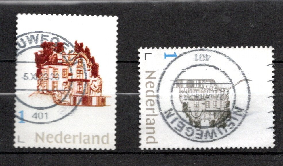 gestempelde zegel. persoonlijke: huis 2 verschillende, Ophalen of Verzenden, Na 1940, Gestempeld