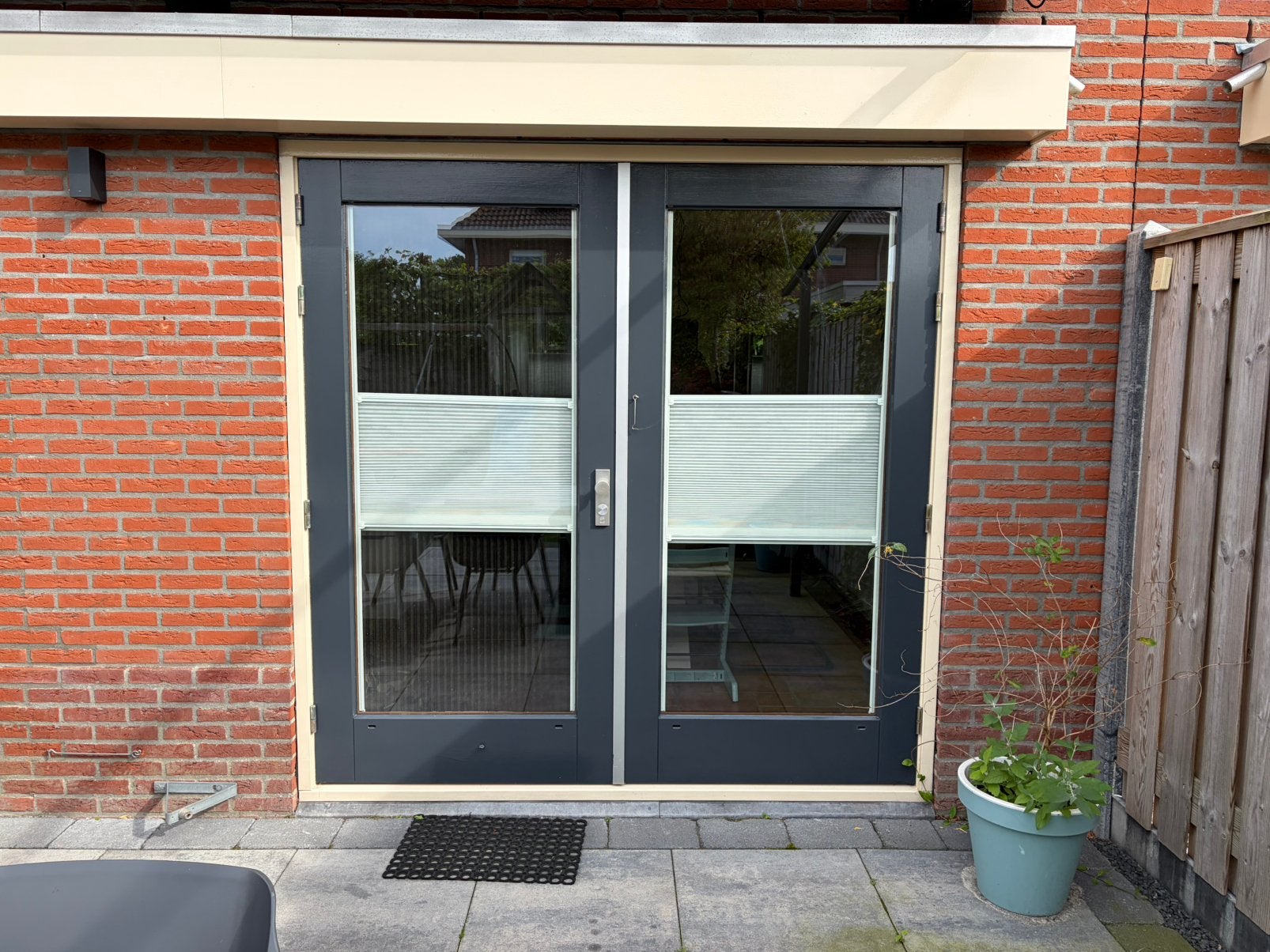 Openslaande deuren incl. Plissé gordijnen, Doe-het-zelf en Verbouw, Ophalen, Gebruikt, 120 cm of meer, Binnendeur