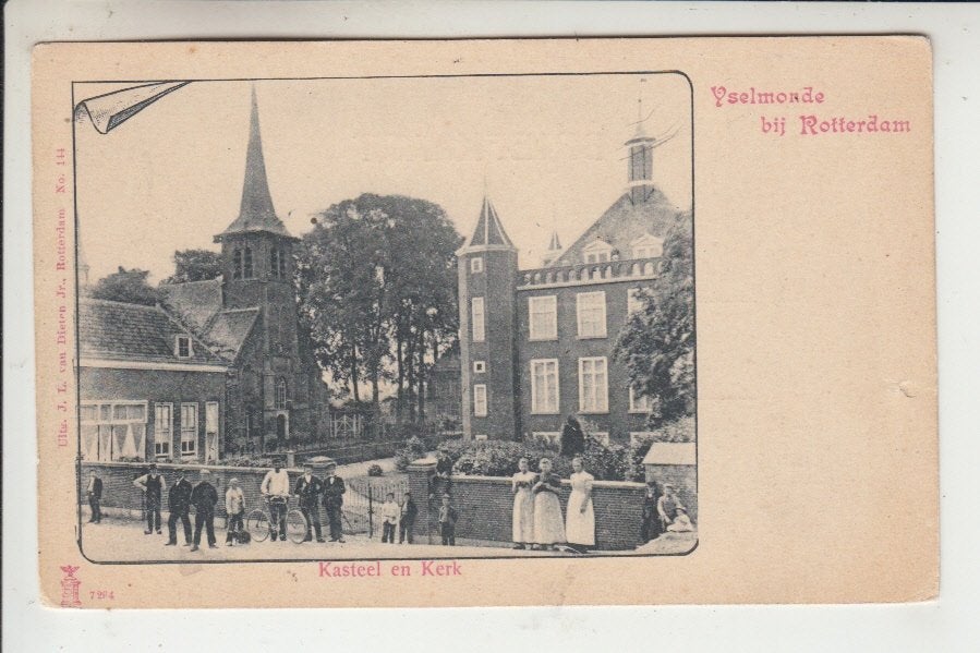 IJsselmonde - Rotterdam, Kasteel en Kerk, Ophalen of Verzenden, Voor 1920, Ongelopen, Zuid-Holland