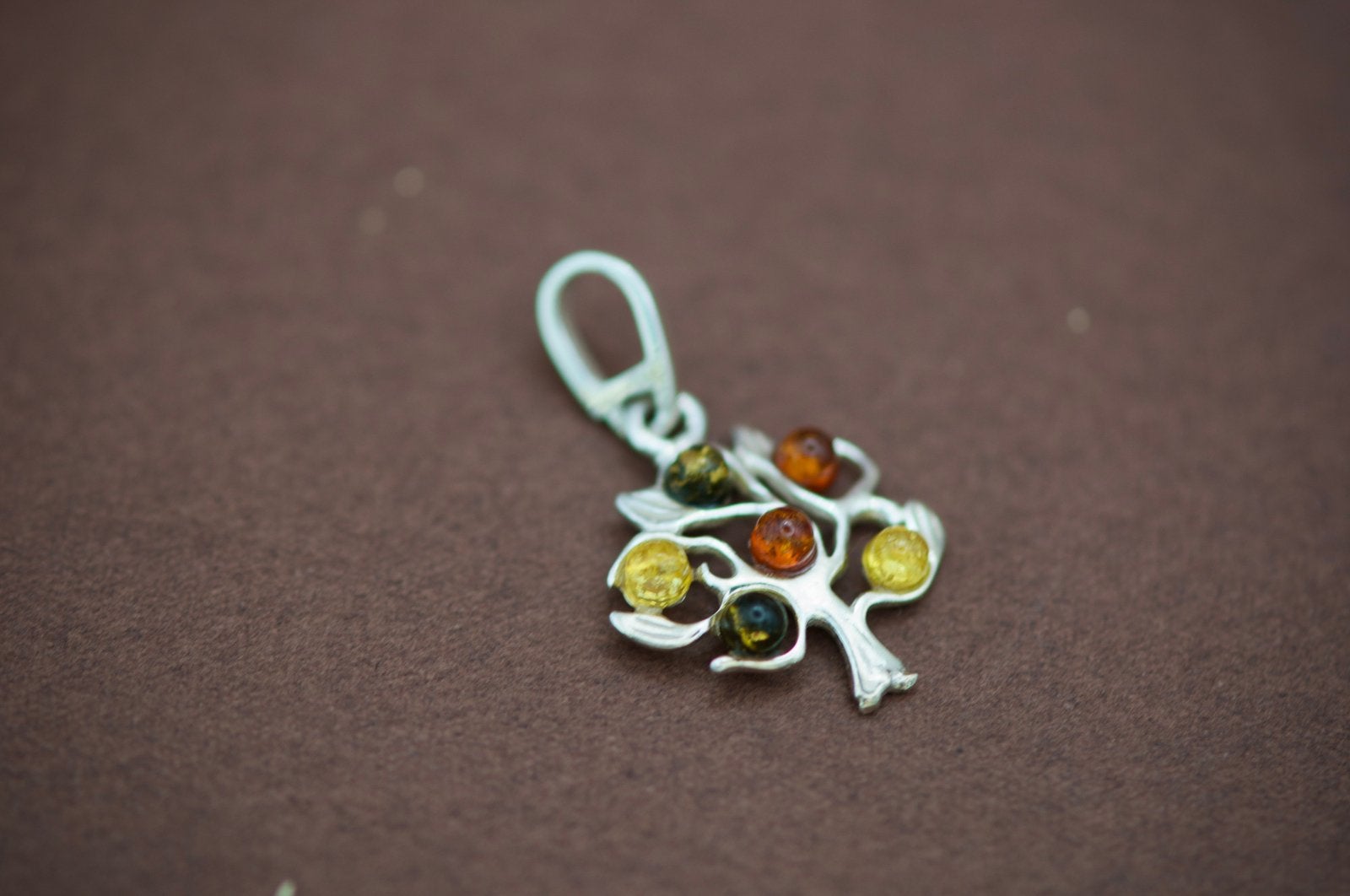 Levensboom hanger met Barnsteen zilver, Nature de Ambre, Nature de Ambre, Nieuw, Ophalen of Verzenden