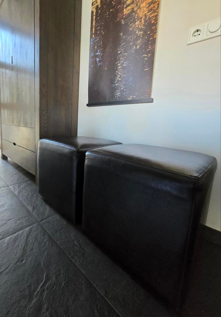 Poef, Huis en Inrichting, Slaapkamer | Boxsprings, Ophalen, Eenpersoons, Bruin, 70 cm of minder