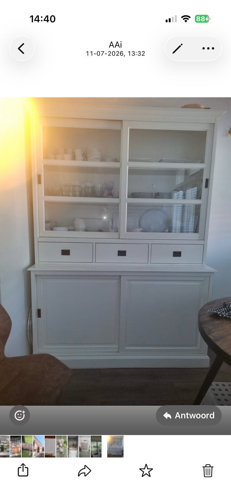Witte buffetkast, 200 cm of meer, 150 tot 200 cm, Ophalen of Verzenden, Zo goed als nieuw