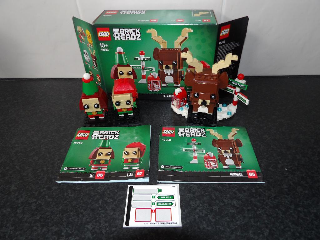 Als nieuw Lego Brickheadz 40353 Rendier, Elf en Elfie nr 85,, Compleet, BrickHeadz, Lego, Ophalen of Verzenden