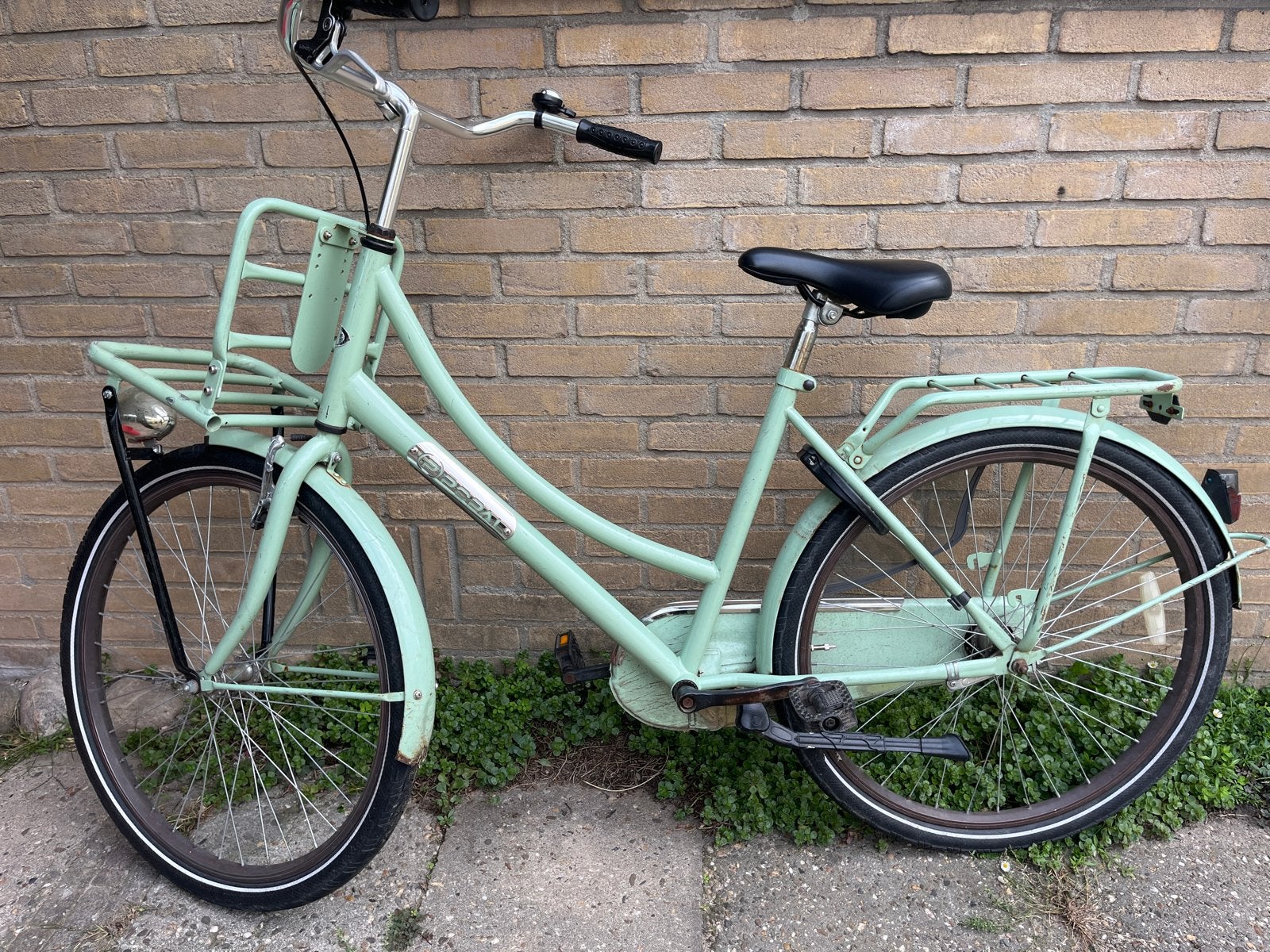 Transportfiets meisjes 26 inch - Mintgroen - gebruikt, Fietsen en Brommers, Terugtraprem, Gebruikt, Handrem, Ophalen