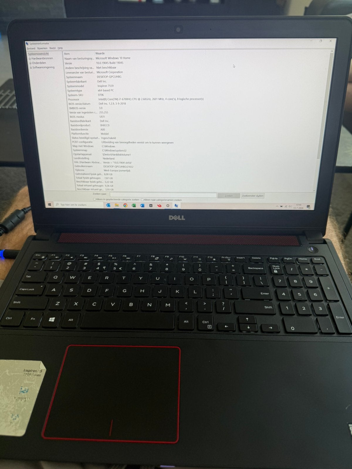 Dell inspiron 5 7000 series laptop. Intel i7, Nvidia GPU, Computers en Software, Gebruikt, Met videokaart, 2 tot 3 Ghz, 8 GB