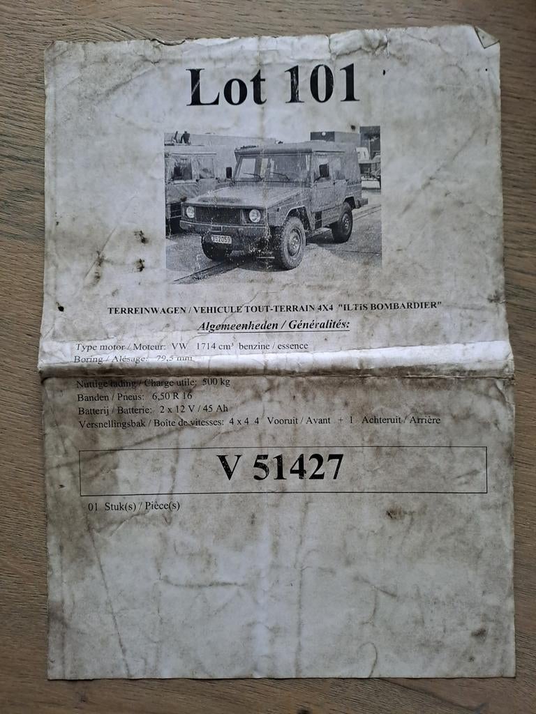 Onderdelen Volkswagen iltis bombardier inruil nekaf mogelijk, Ophalen, Landmacht, Overige gebieden, Overige typen