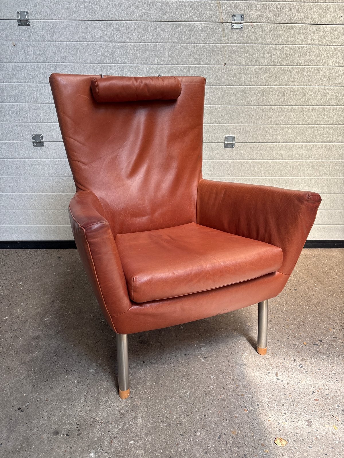 Gerard van den Berg fauteuil label foxx - Cognac leer, Huis en Inrichting, Ophalen, Gebruikt, Leer, Nvt
