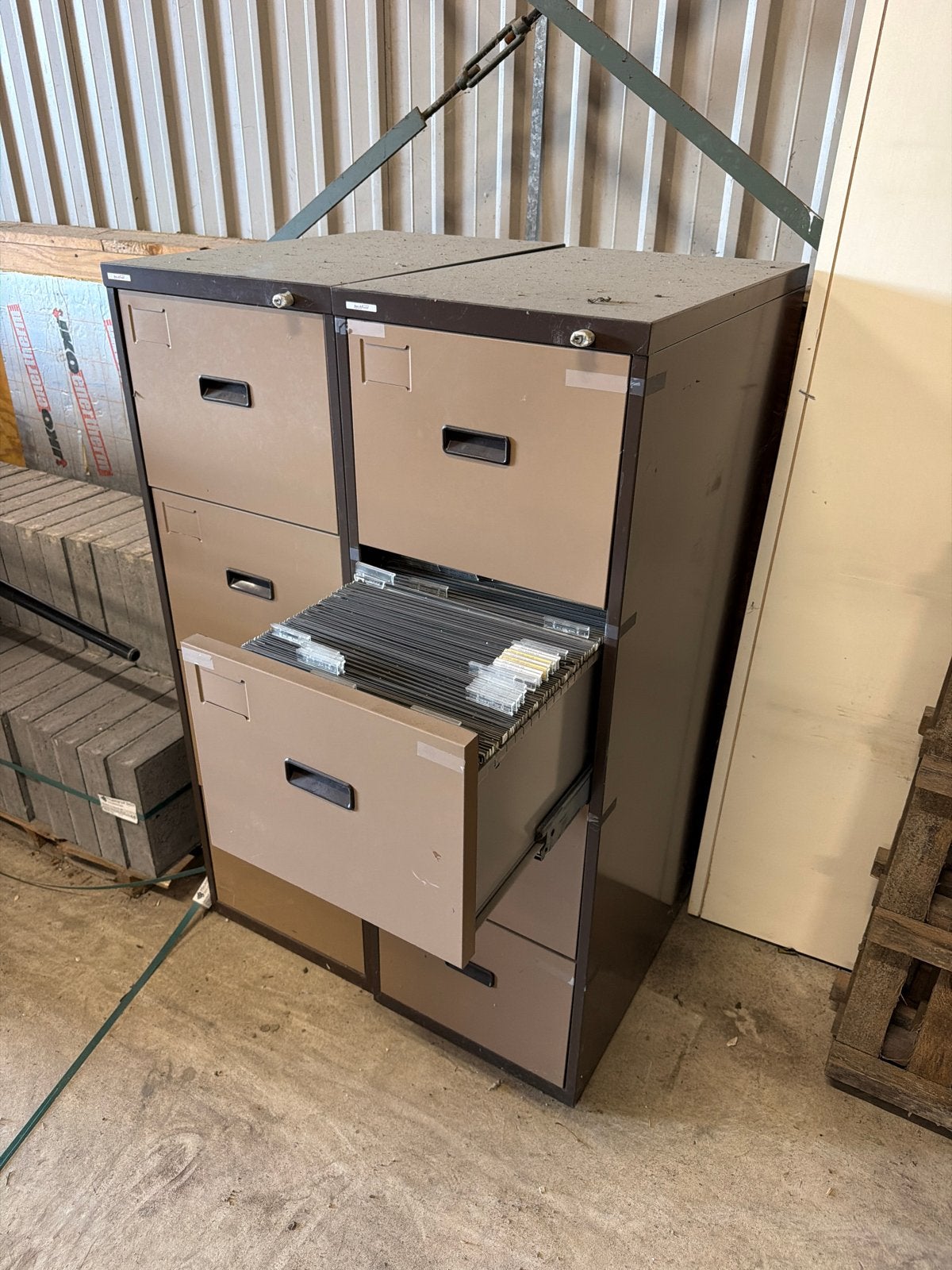 2x Archiefkast met 4 laden - Bruin/Beige, Ophalen, Gebruikt