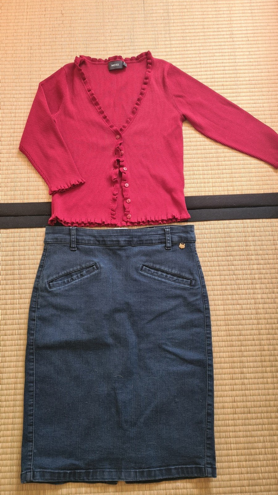Vintage Mcgregor spijker denim rok maat 34, Blauw, Ophalen of Verzenden, Zo goed als nieuw, Knielengte