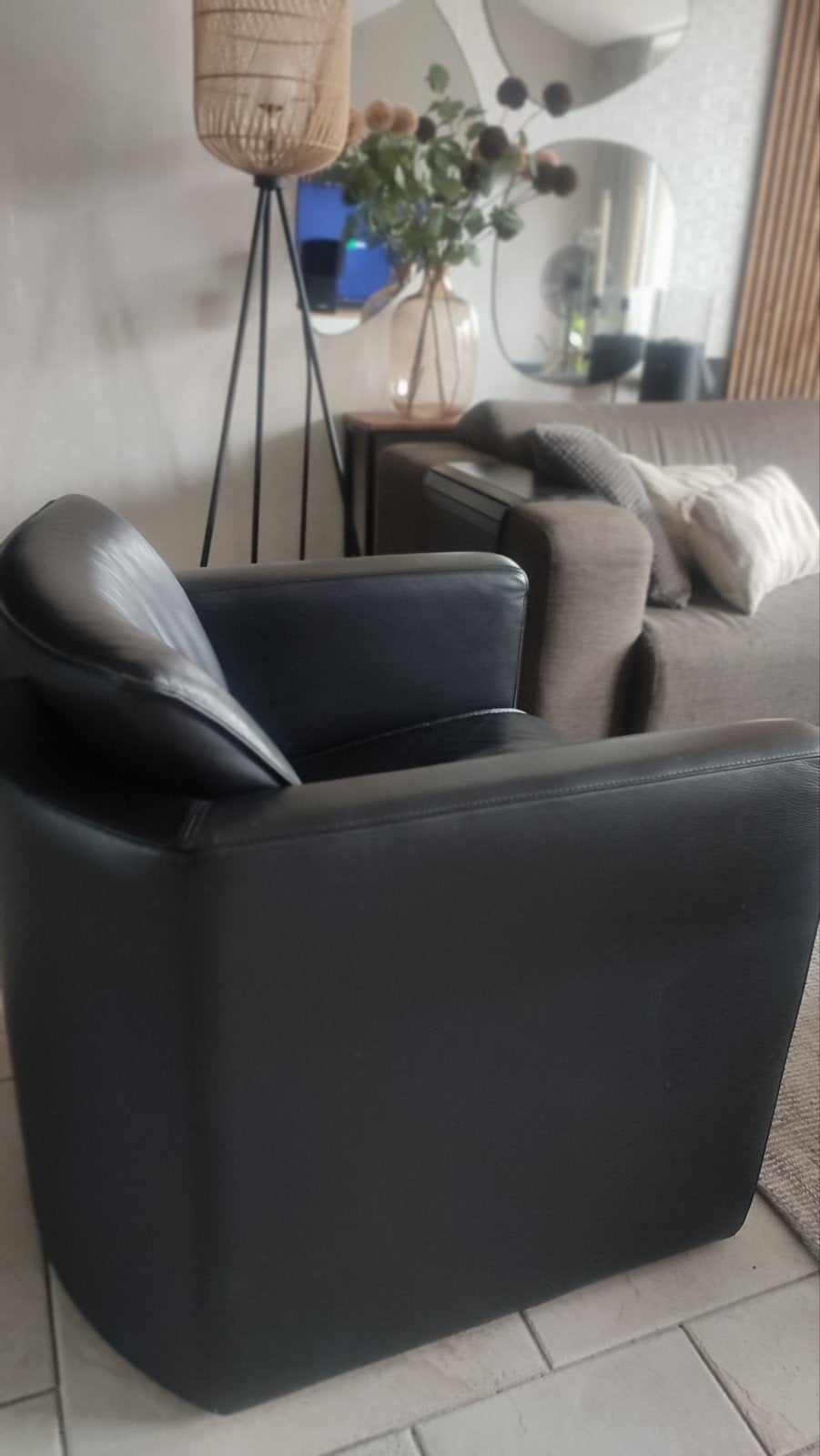 Fauteuil Leolux Fiabo, Ophalen, Gebruikt, Minder dan 75 cm, Leer