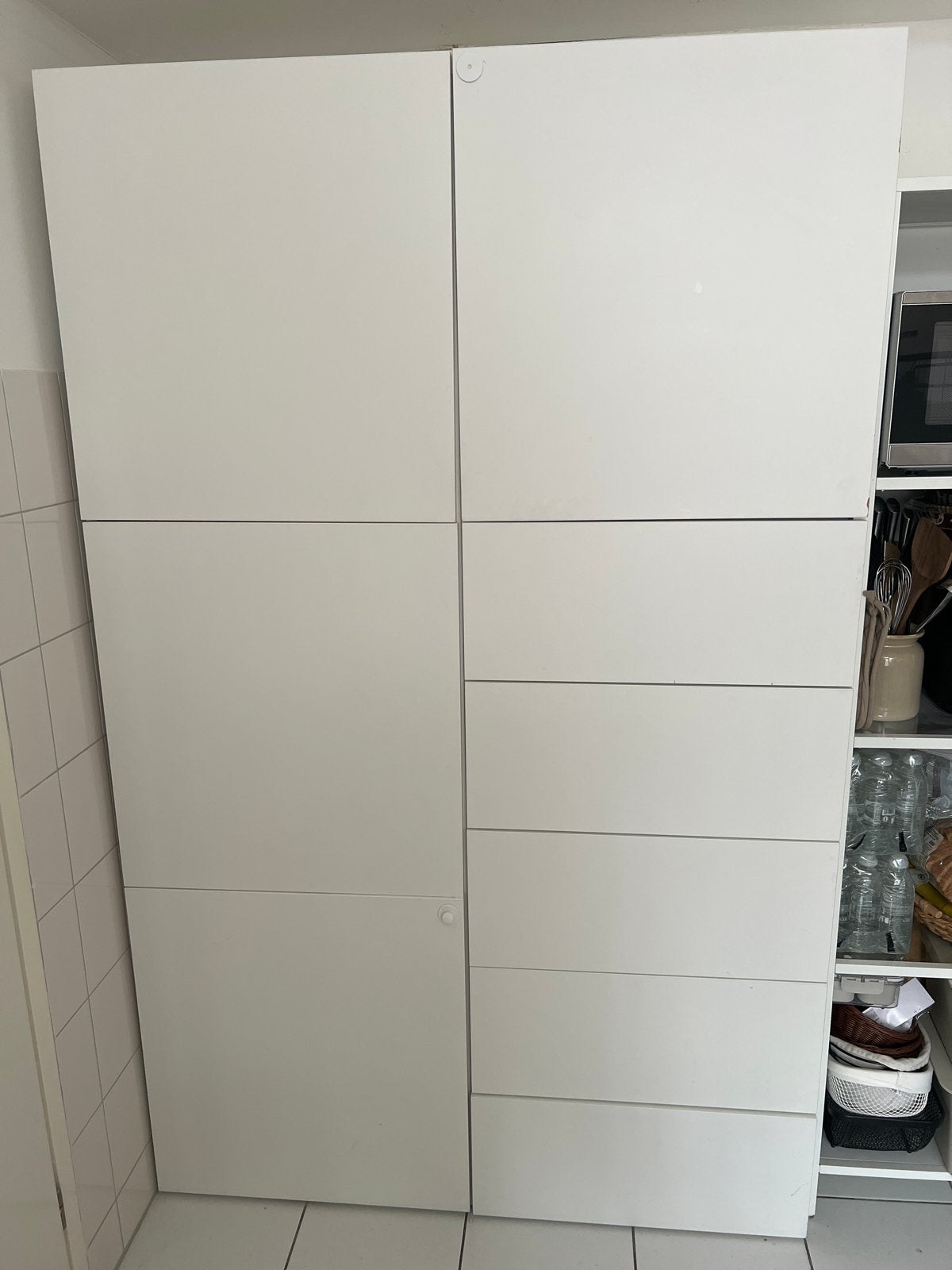 Ikea Besta witte kast met planken en lades, Ophalen, Gebruikt, 100 tot 150 cm, Met lade(s)