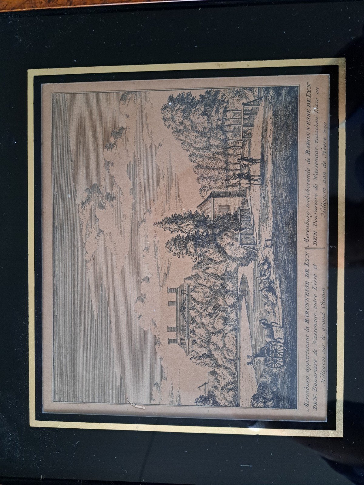 Gravure Merenburg, Hillegom-Lisse, Heereweg, Ophalen of Verzenden, Landschap, Gravure, 1700 - 1799