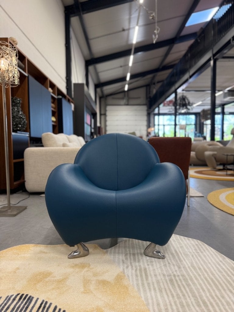 Nieuw Leolux Papageno fauteuil Senso blauw design stoel, Huis en Inrichting, Leolux, Info@leolux.nl, Nieuw, Ophalen of Verzenden