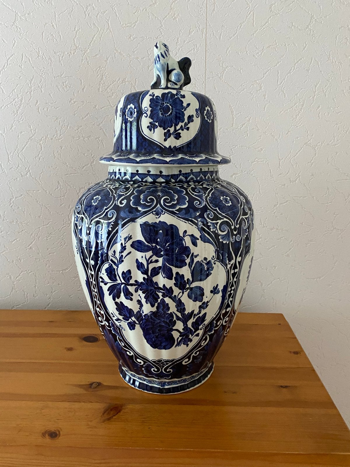 Grote Boch Delfts Blauw Pot met Deksel - 48 cm Hoog, Antiek en Kunst, Ophalen