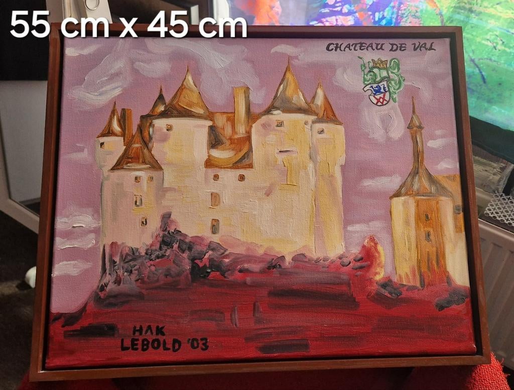 Olieverfschilderij Chateau de Val, gesigneerd HAK Lebold, Ophalen of Verzenden