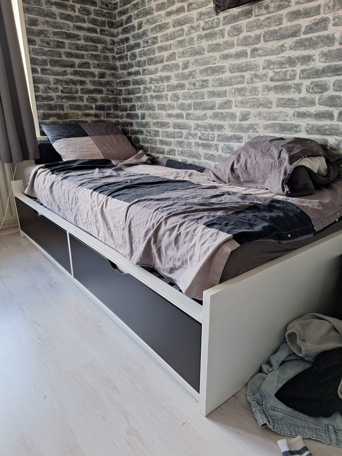 1 persoonsbed Ikea, Gebruikt, 90 cm, Eenpersoons, Wit
