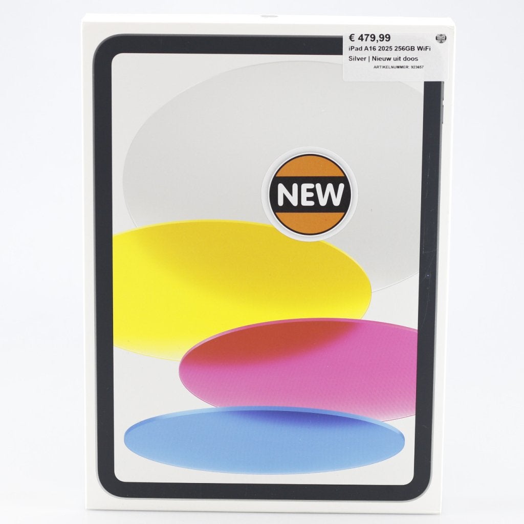 iPad A16 2025 256GB WiFi Silver | Nieuw uit doos, Apple, Zo goed als nieuw, Support@apple.com, One Apple Park Way
Cupertino, CA 95014
United States