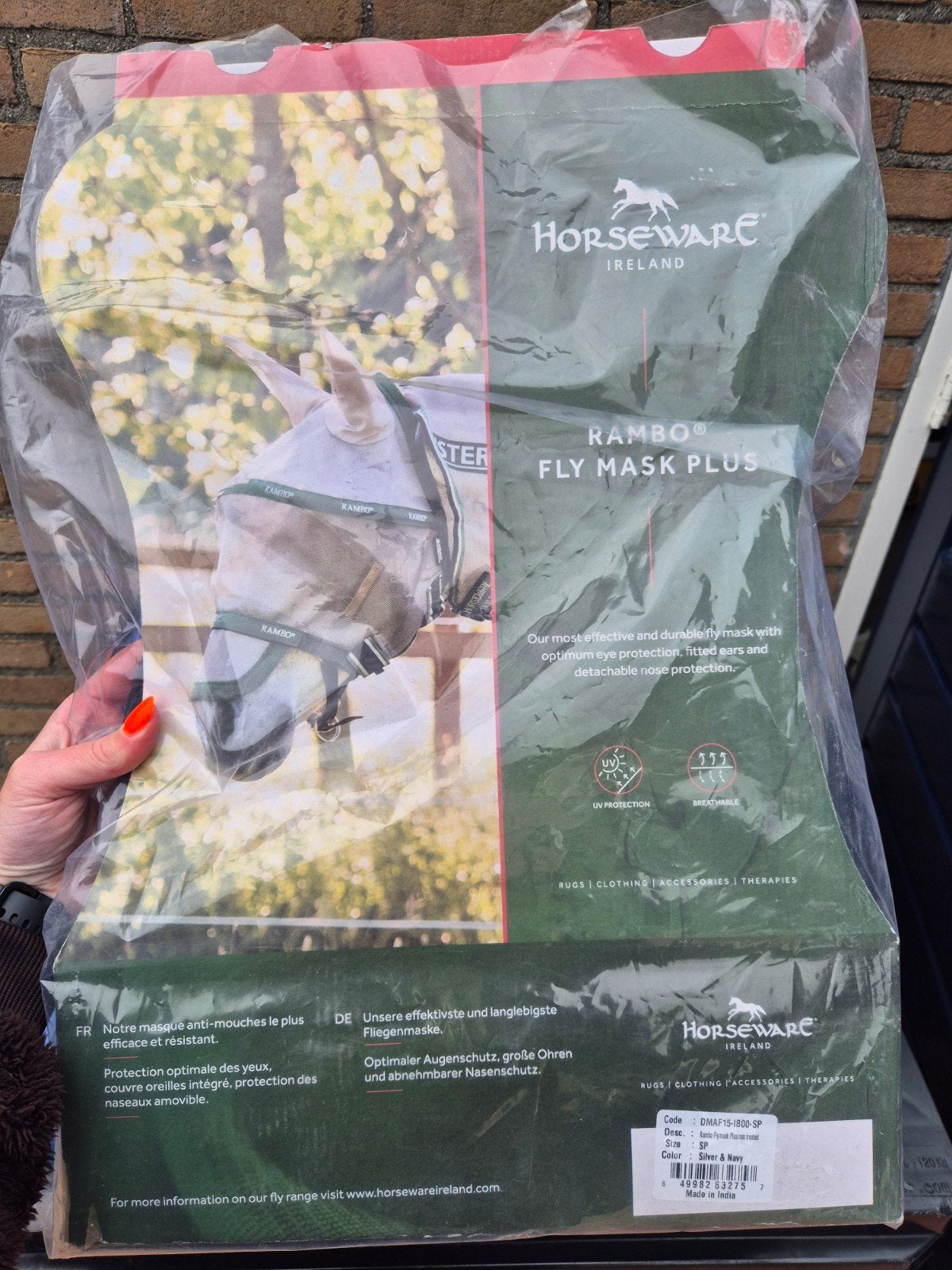 Vliegenmasker Rambo Fly mask small pony, Dieren en Toebehoren, Paarden en Pony's | Overige Paardenspullen, Ophalen of Verzenden