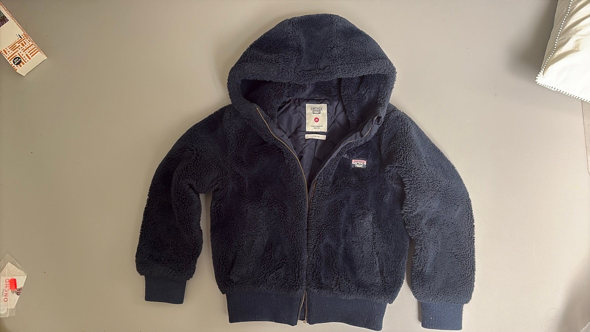 Donkerblauw winterjas maat 134/140, Kinderen en Baby's, Kinderkleding | Maat 134, Ophalen, Zo goed als nieuw, Meisje, Jas