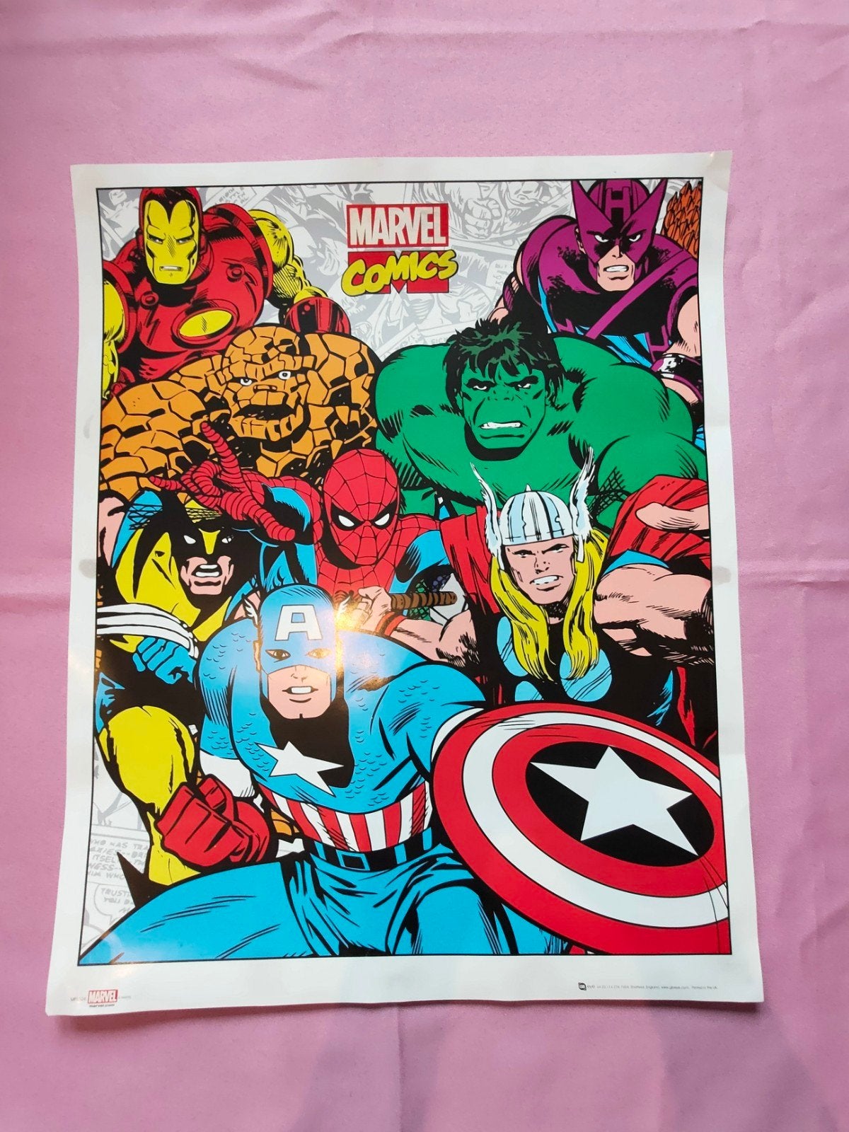 Marvel Comics Superhelden Poster - Captain America Hulk, Verzamelen, Gebruikt, Rechthoekig Liggend, Ophalen of Verzenden, A1 t/m A3