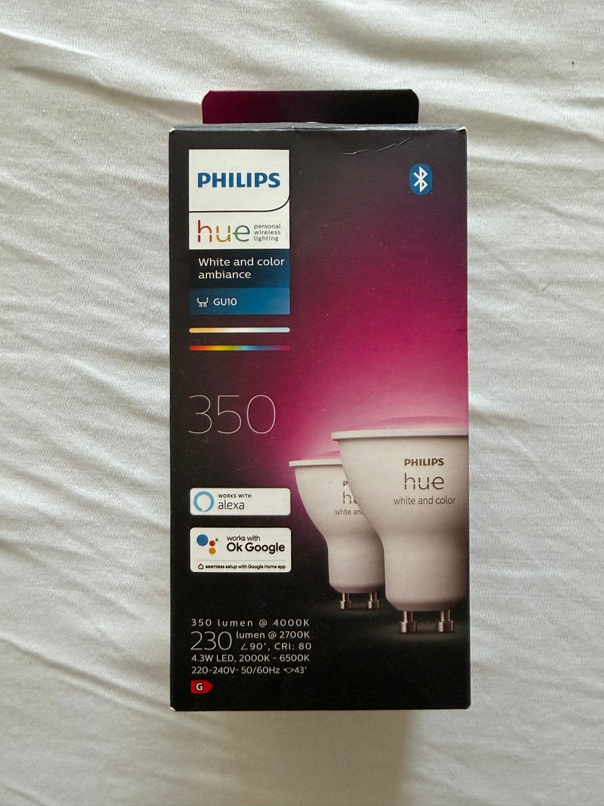 Philips HUE GU10 White and Color spotjes 2x, Kunststof, GU10, Dimbaar, Ophalen of Verzenden