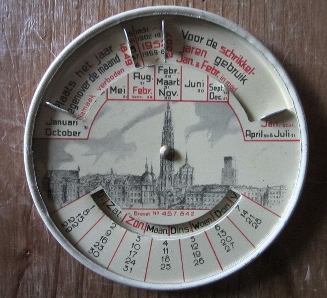 eeuwigdurende kalender tin toy Antwerpen 500 STUKS, Verzenden