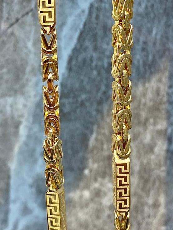14k Gouden Koningsketting met Plaat, Verstelbaar, Nieuw, Ophalen of Verzenden, Goud
