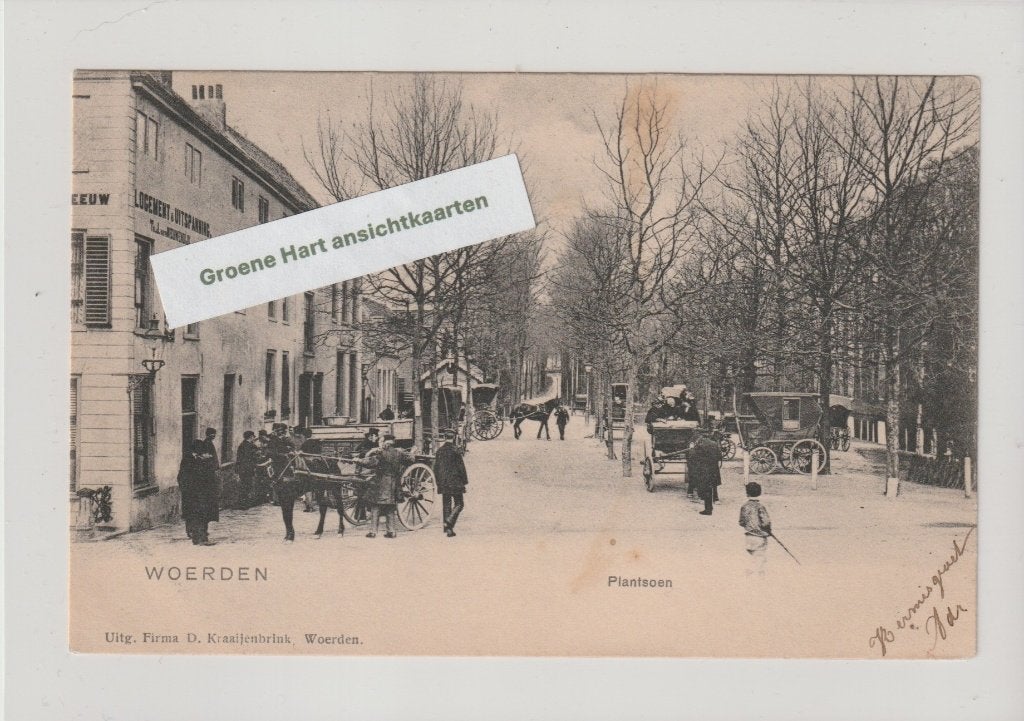 Woerden - Plantsoen 1903 * Kraaijenbrink, Ophalen of Verzenden, Voor 1920, Gelopen, Utrecht