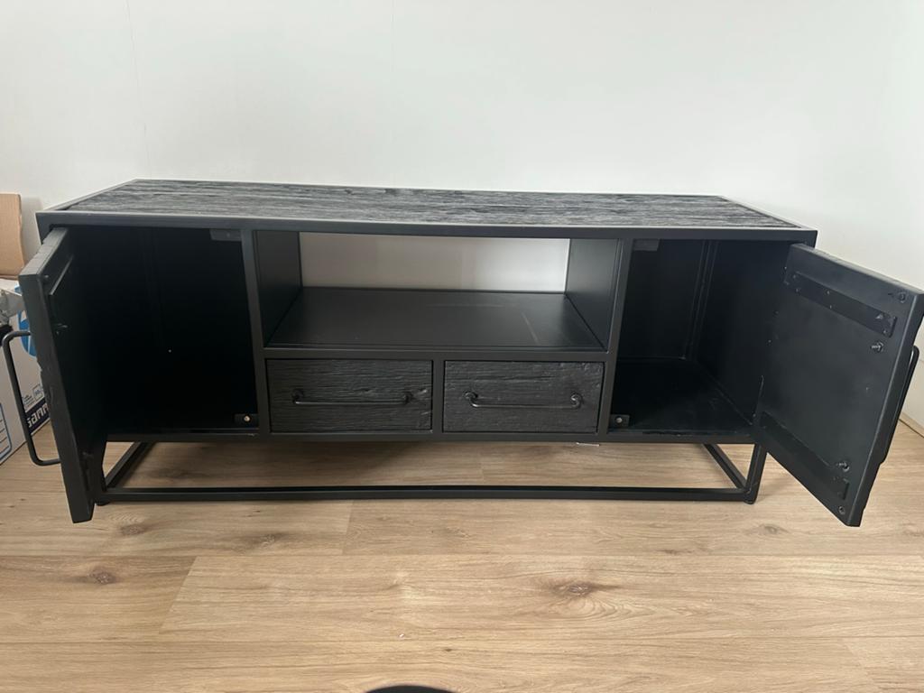 Mango houten zwarte TV-meubel, Huis en Inrichting, Kasten | Televisiemeubels, Ophalen, Zo goed als nieuw, 25 tot 50 cm, Minder dan 100 cm