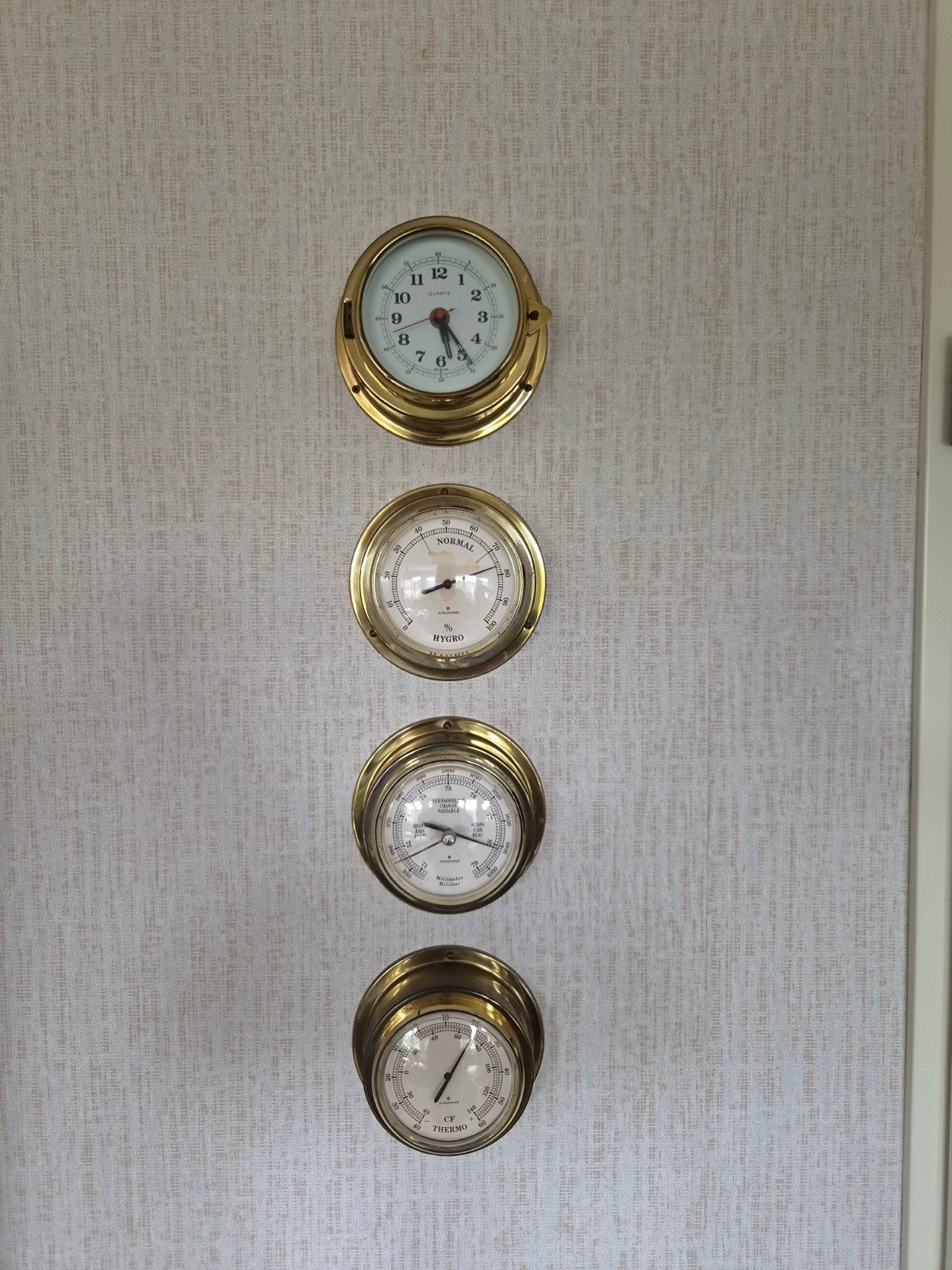 Junghans Weerstation messing, Ophalen, Gebruikt, Weerstation