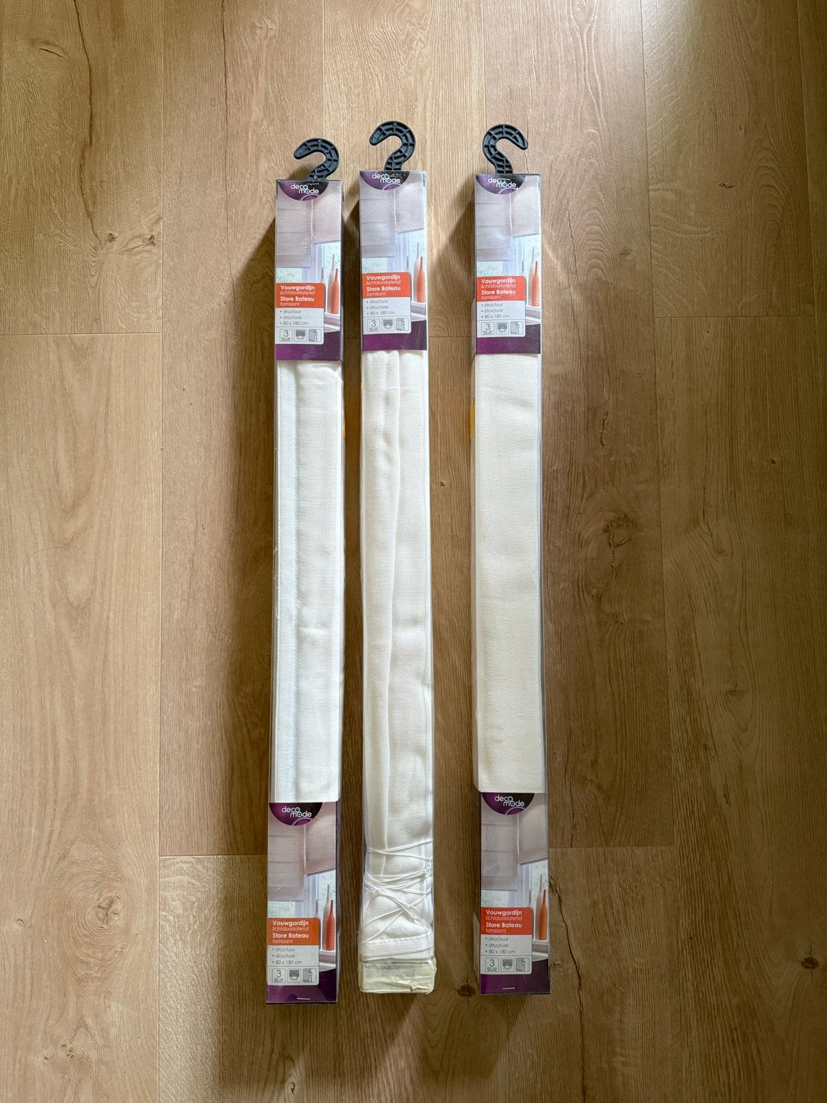 3x vouwgordijn wit, Huis en Inrichting, Ophalen, Overige merken, 180 cm, Wit