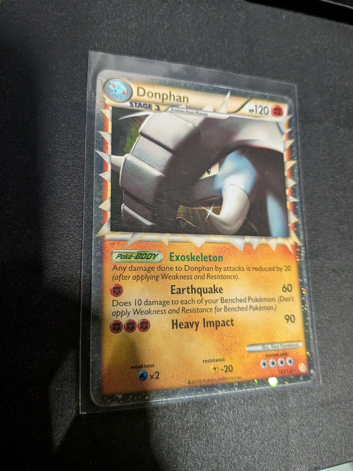 Donphan Prime HeartGold & SoulSilver 2010 107/123, Hobby en Vrije tijd, Verzamelkaartspellen | Pokémon, Ophalen of Verzenden, Gebruikt