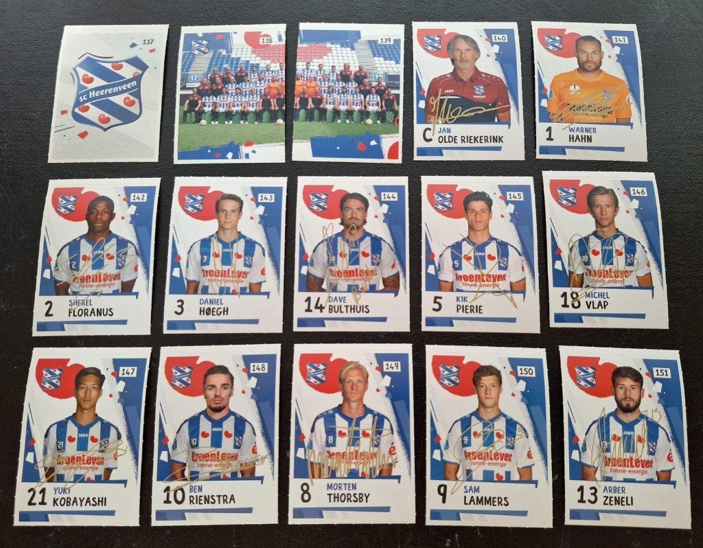 Complete set stickers SC Heerenveen 2018-19, Ophalen of Verzenden, Zo goed als nieuw, Overige binnenlandse clubs, Poster, Plaatje of Sticker