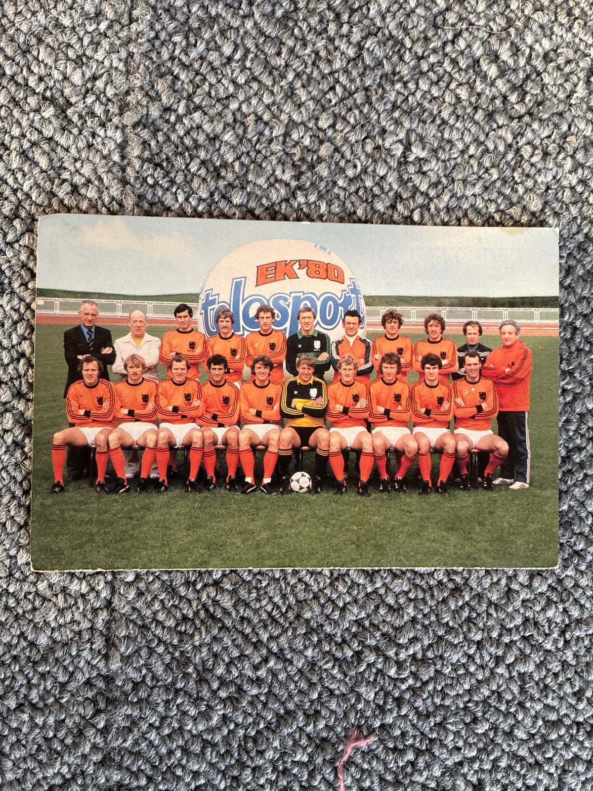 EK '80 Telesport Ansichtkaart Nederlands Elftal, Ophalen of Verzenden, 1960 tot 1980, Gelopen